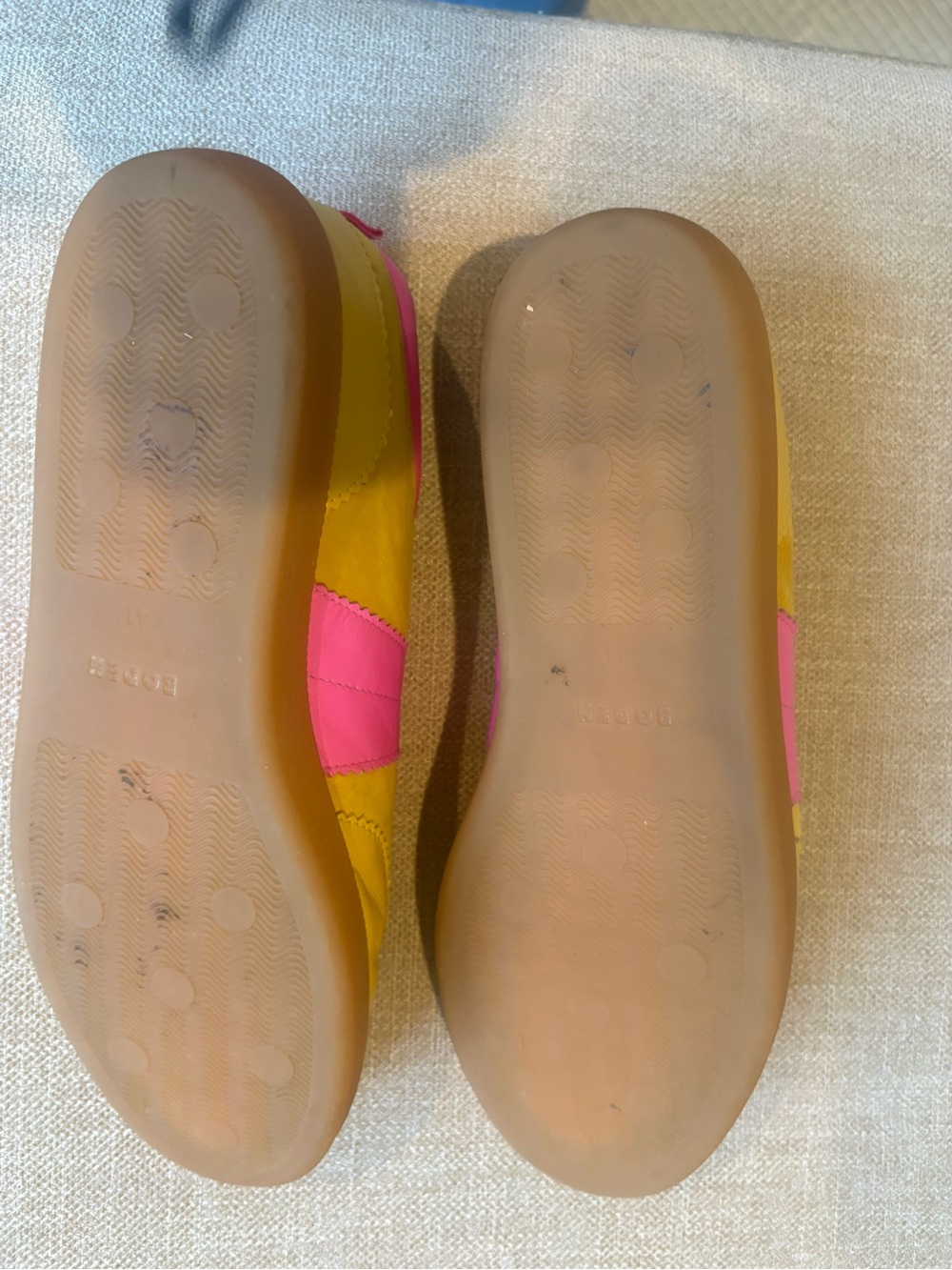 Boden Erin retro sneakers yellow and pink NWOB size 41 (9.5) - Picture 7 of 9